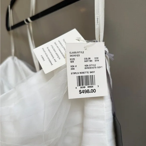 NWT Vera Wang White Wedding Dress Plus Size 18W Strapless Tulle Short Bridal - Picture 7 of 16